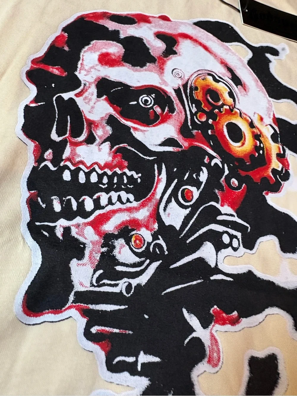 Men's Cream Graphic Skull Short-Sleeve Tee by Unbranded - Picture 2 of 6